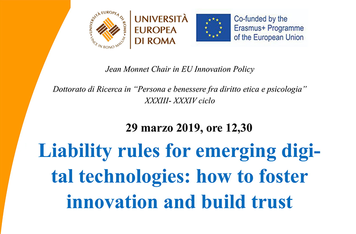 Lectio Magistralis su “Liability rules for emerging digital technologies: how to foster innovation and build trust”