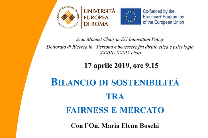 Lectio Magistralis su “Bilancio di sostenibilità tra fairness e mercato” con L’On. M. Elena Boschi