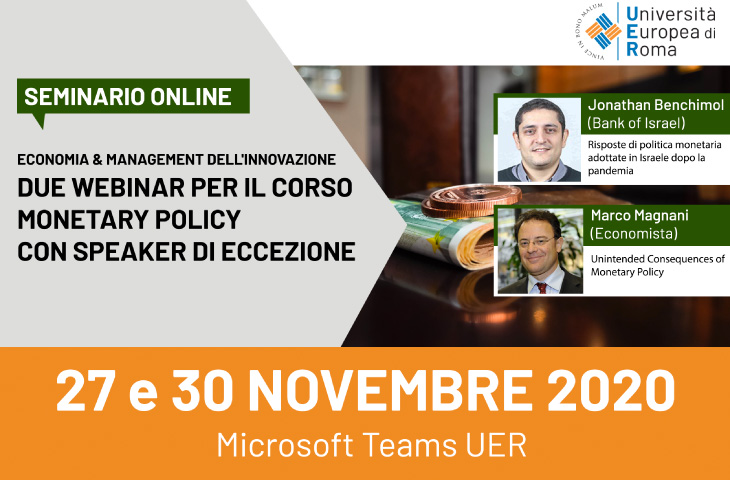 Due Webinar per il corso Monetary Policy