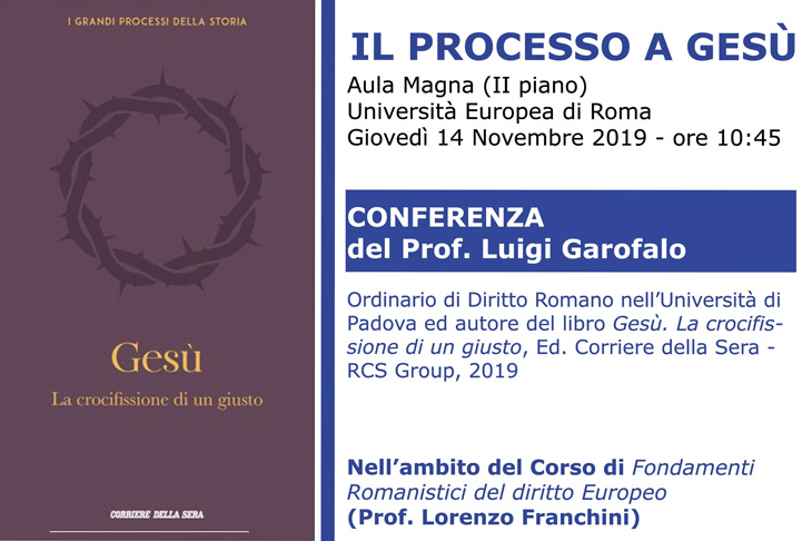 Conferenza “Il processo a Gesù”