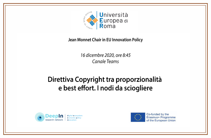 Breakfast Webinar “Direttiva Copyright tra proporzionalità e best effort. I nodi da sciogliere”