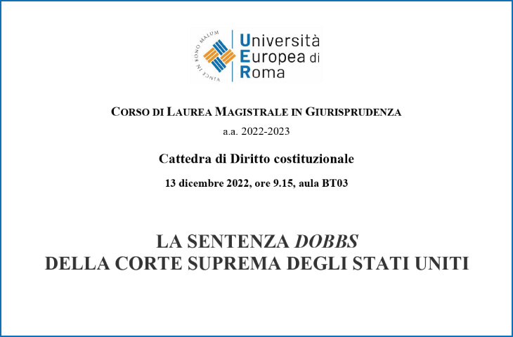 Incontro sulla sentenza Dobbs