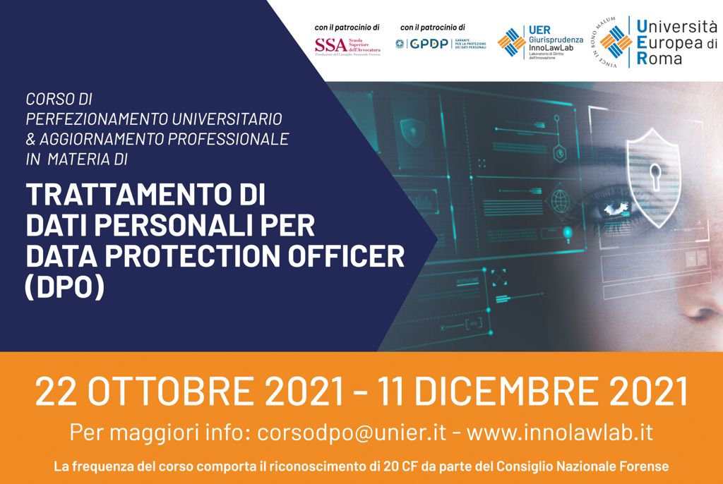 Corso DPO 2021 – Aperte le iscrizioni