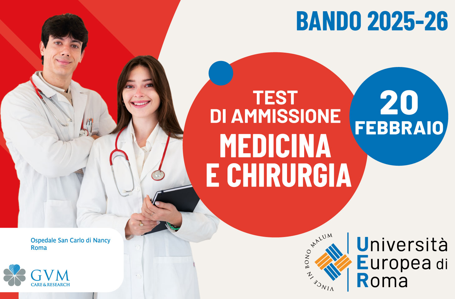 Bando Medicina UER – Test di Ammissione 20 Febbraio – 100 Posti