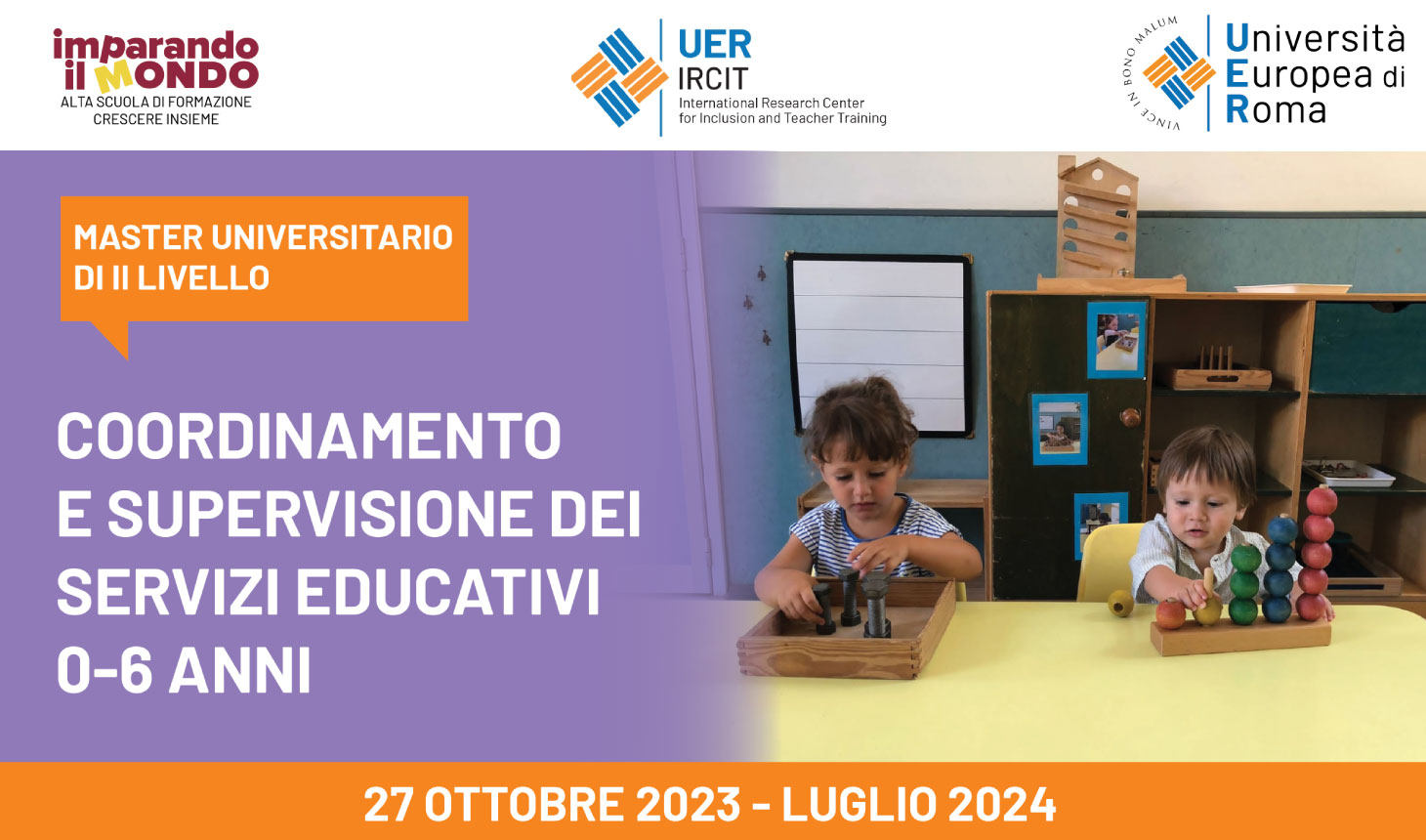 Master di II livello in Coordinamento e supervisione dei servizi educativi 0-6 anni