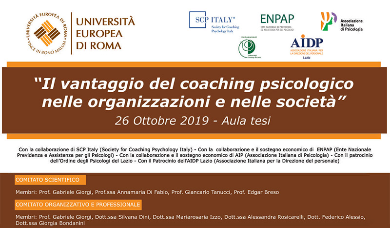 Convegno: “Il vantaggio del coaching psicologico nelle organizzazioni e nelle società”