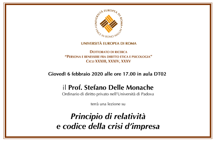 Lezione su “Principio di relatività e codice della crisi d’impresa”