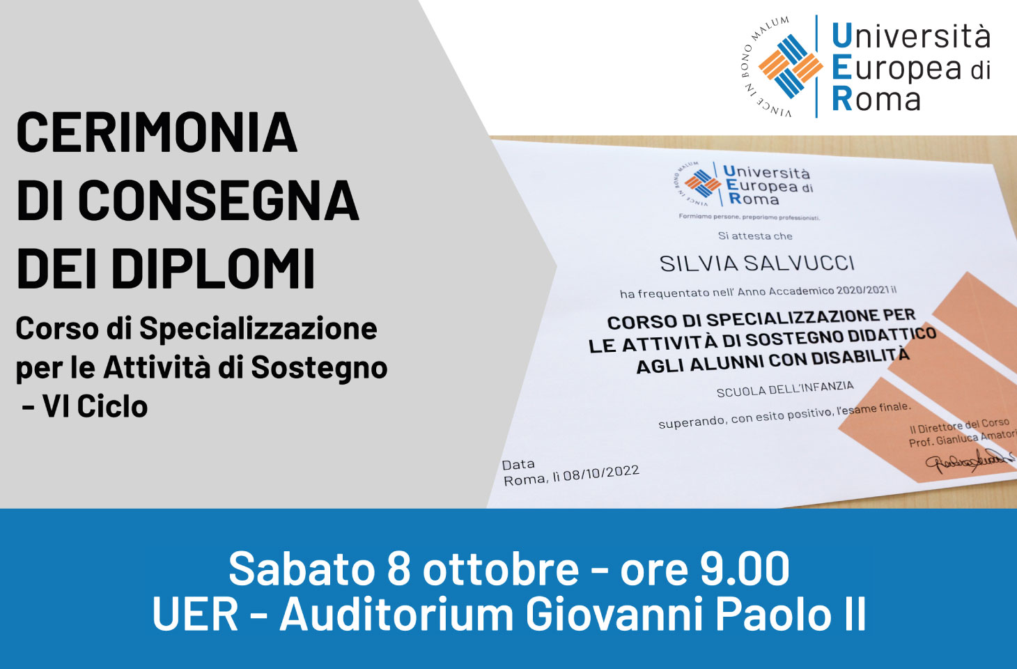 Consegna diplomi a 500 docenti di sostegno