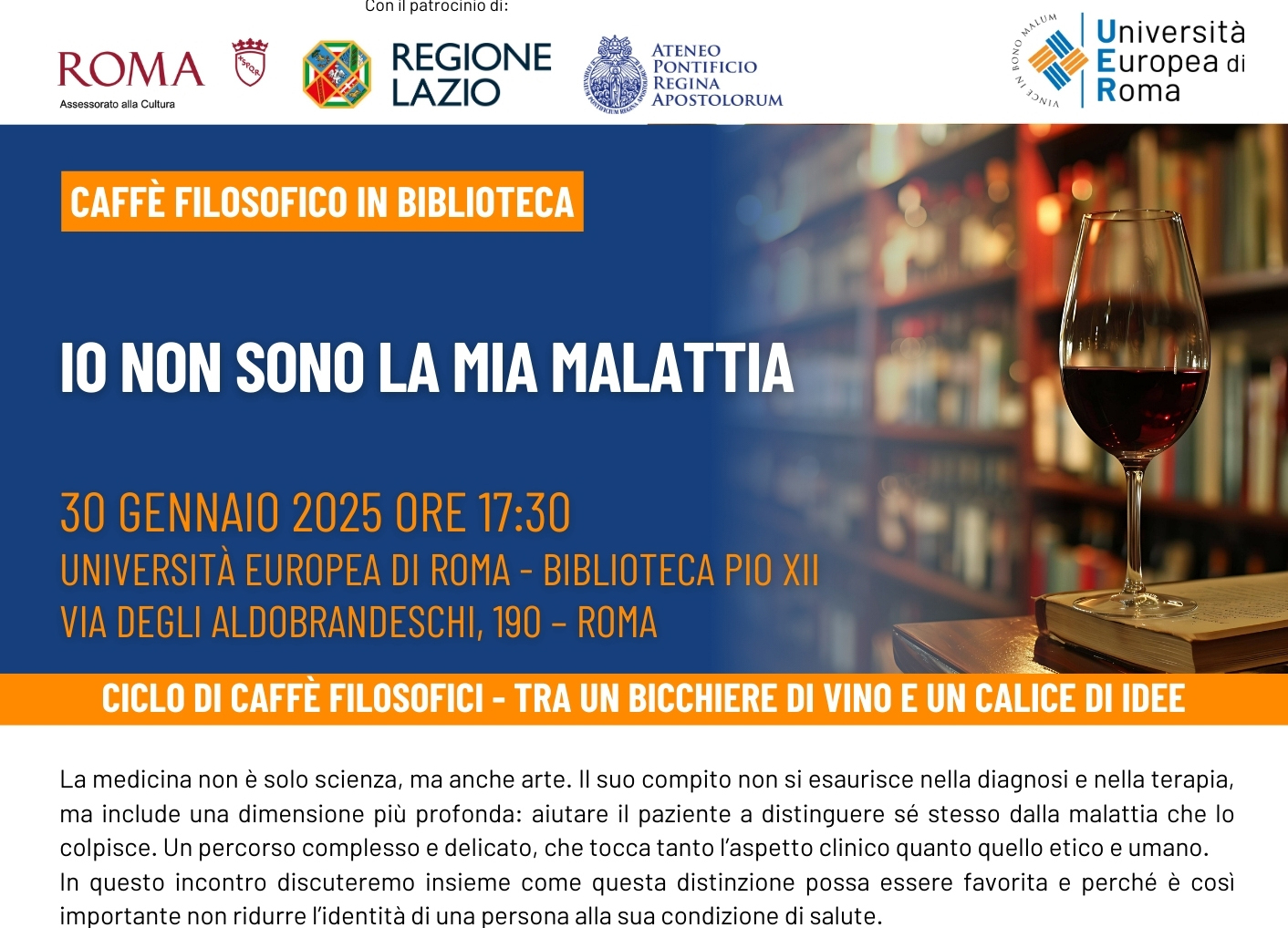 Caffè filosofico “Io non sono la mia malattia” – 30 gennaio 2024